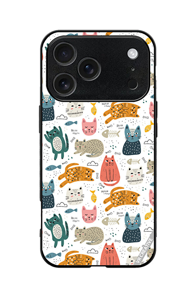 Protective Case Cover For Apple iPhone 18 Pro Max Chilling Cat Pattern Design Multicolour