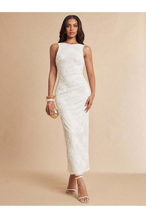 Rochie maxi, alb