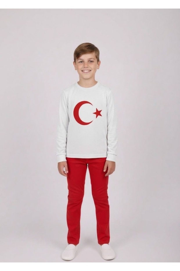 Boy's 23 April - 29 October Performance Outfit Long Sleeve T-Shirt and Inside-Adjusted Pants 2-Piece Set