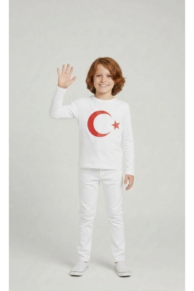 Boy's 23 April - 29 October Performance Outfit Long Sleeve T-Shirt and Inside-Adjusted Pants 2-Piece Set
