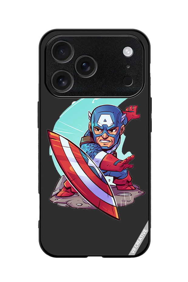 Protective Case Cover For Apple iPhone 18 Pro Max Superhero Captain America Design Multicolour