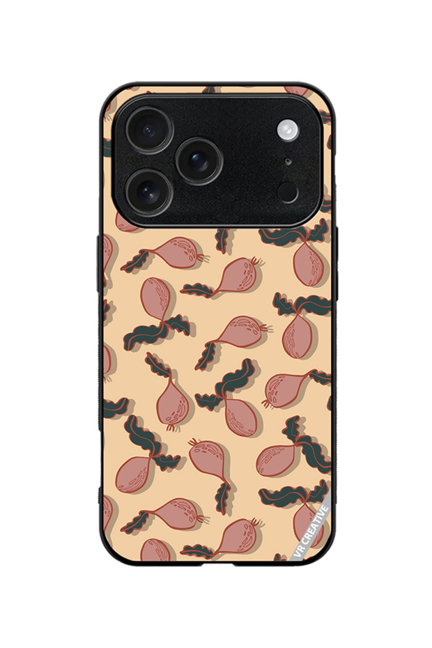 Protective Case Cover For Apple iPhone 18 Pro Beetroot Vegetable Vector Seamless Pattern Design Multicolour