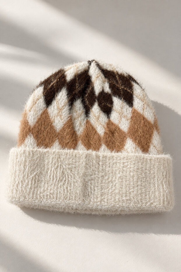Premium Fringed Soft Textured Patterned Beanie