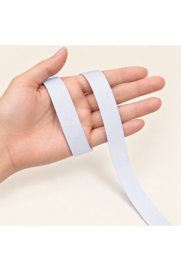 Grosgrain Ribbon White 2 cm 91 Meters Ornament Decoration Packaging Hobby Bundle Dowry