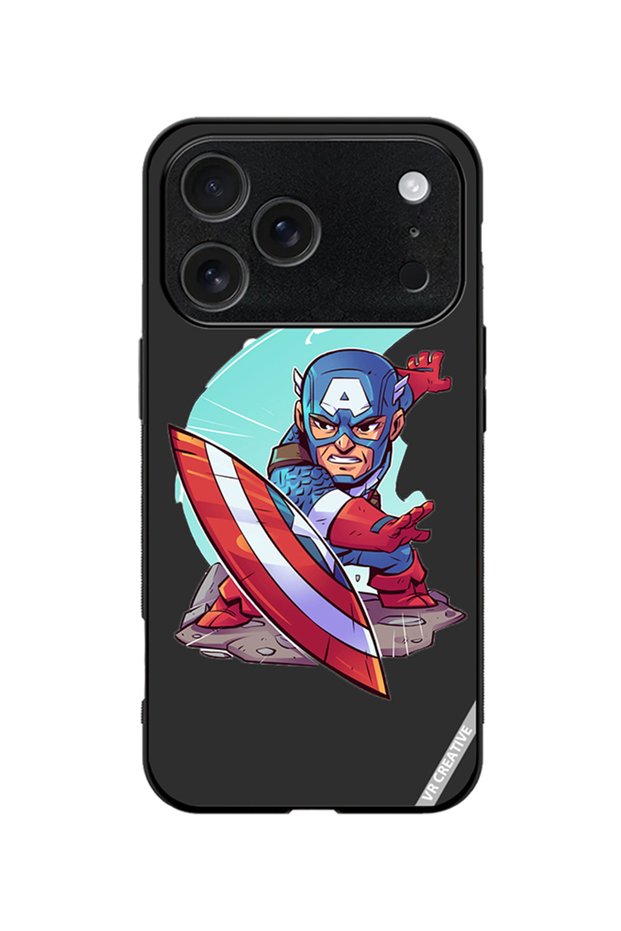 Protective Case Cover For Apple iPhone 18 Pro Superhero Captain America Design Multicolour