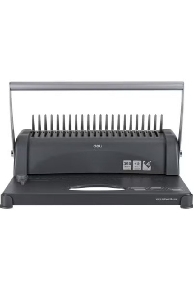 DELI-Plastic Comb Binding Machine With 12 Sheet Punching Capacity And 350 Sheet Binding Capacity