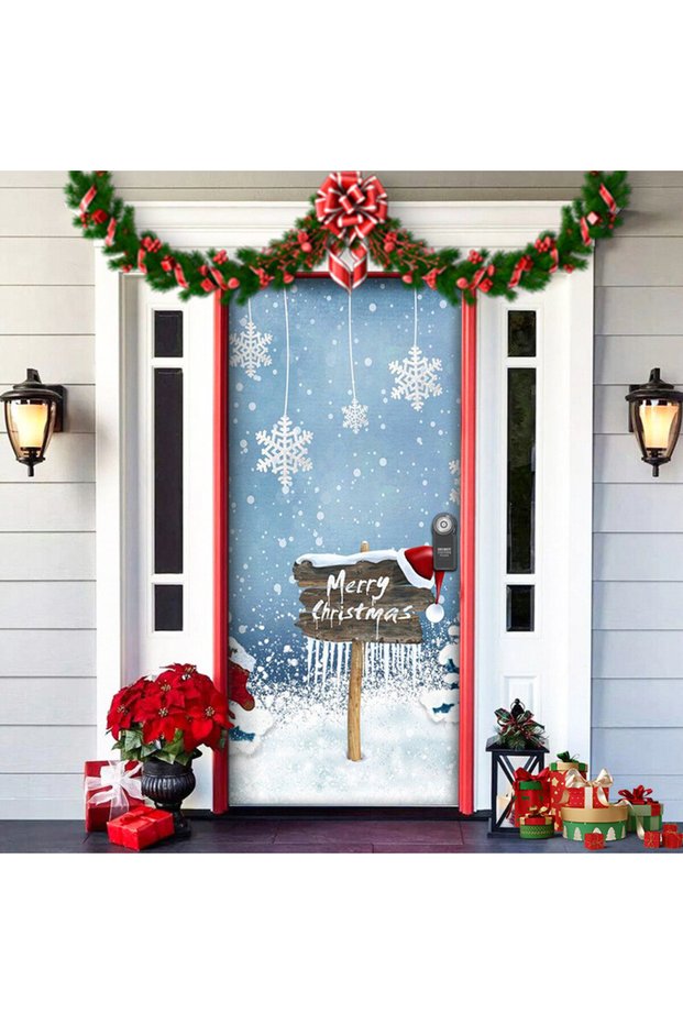 Elastic Happy Christmas, Fabric Door Decoration, Classroom Door, School Event Door Decoration