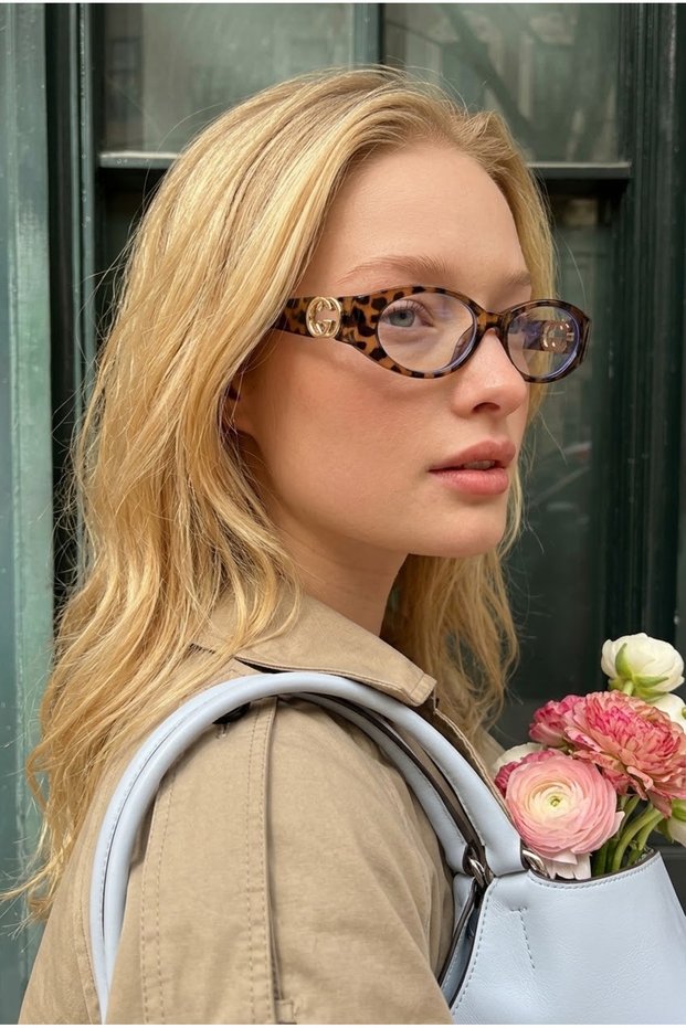 Geranyy Leopard Frame Ultra Light Blue Block Blue Light Filter Women's Glasses