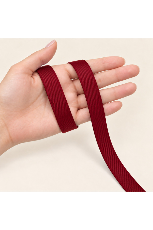 Grogren Ribbon Burgundy 2 cm 91 Meters Decoration Packaging Hobby Bundle Dowry