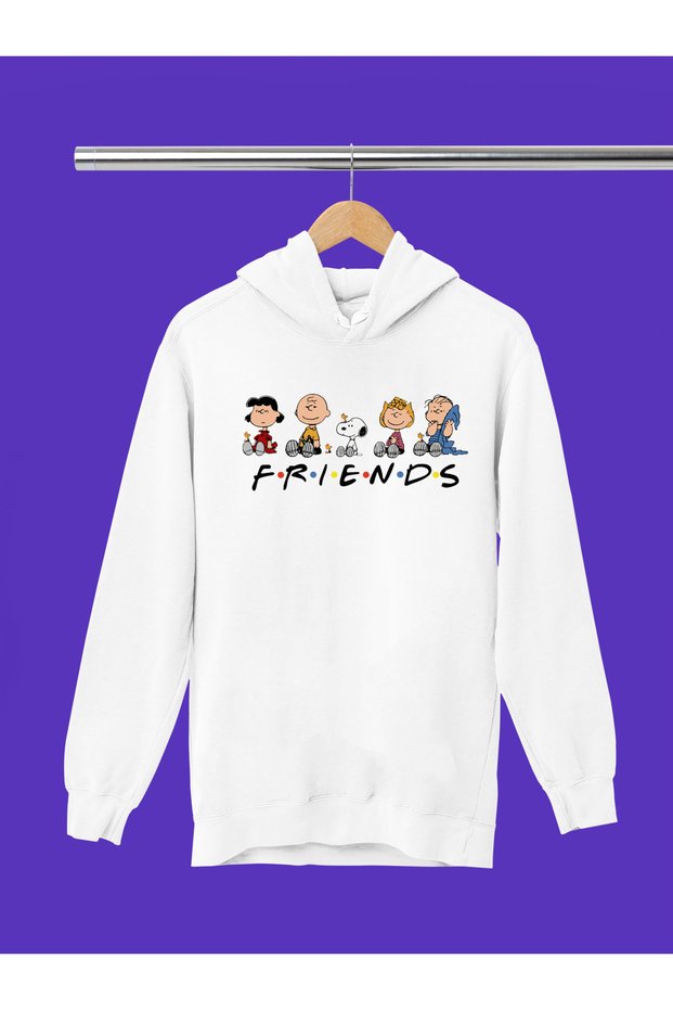 Snoopy Printed 3-Yarn Quality Soft Texture Hooded Children's Sweatshirt