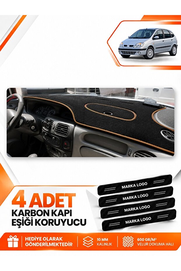 Renault Scenic 1 (1996-2003) Compatible Front Torpedo Protection Cover - Black-Brown - Re043