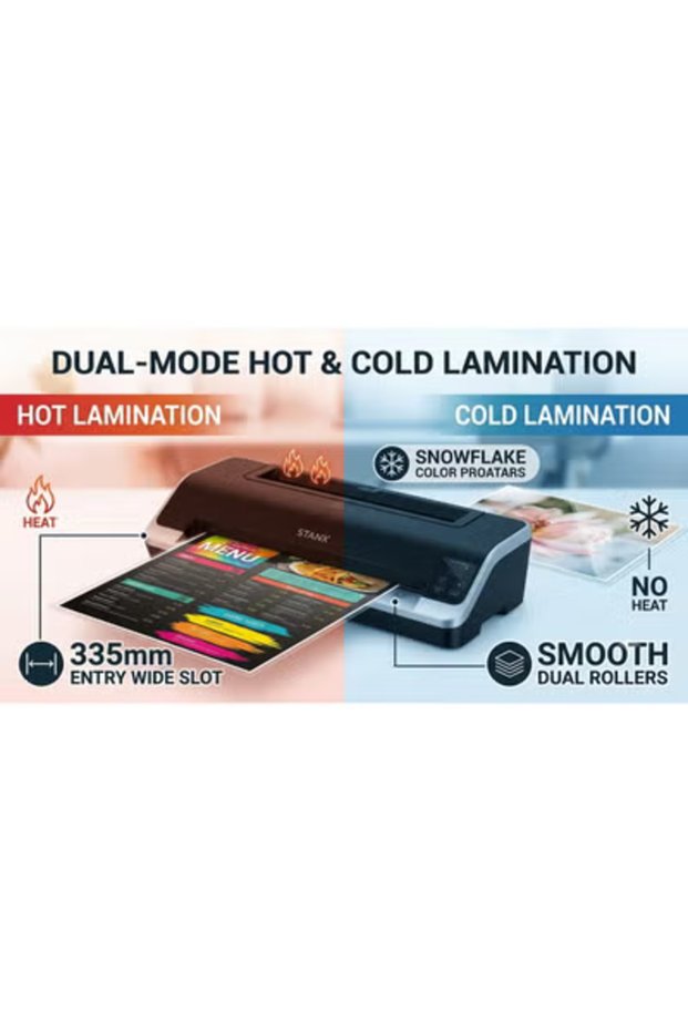 2-in-1 A3 Laminator and A4 Thermal Binding Machine, 400-Sheet Binding Capacity