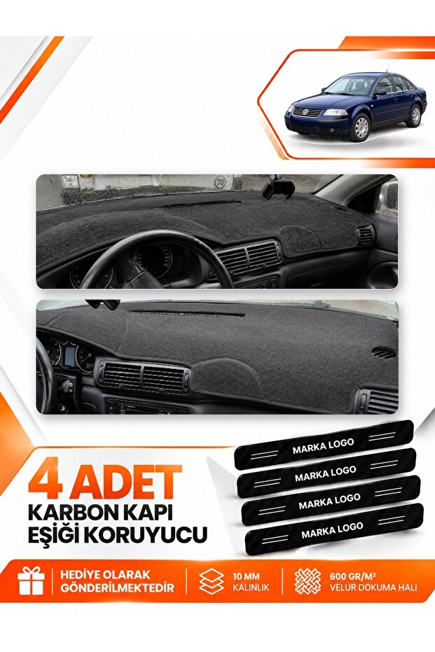 Volkswagen Passat B5.5 (2000-2005) Compatible Dashboard Protection Protective Cover Carpet Cover - Black - Vw015
