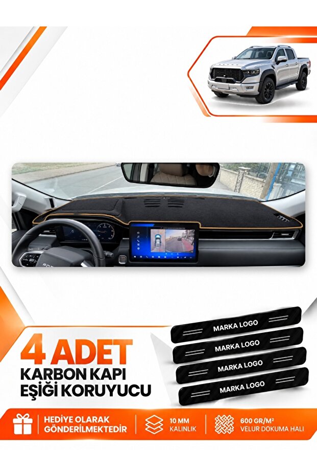 Foton Tunland V9 (2025-Later) Compatible Front Torpedo Protection Cover - Black-Brown - Ft001