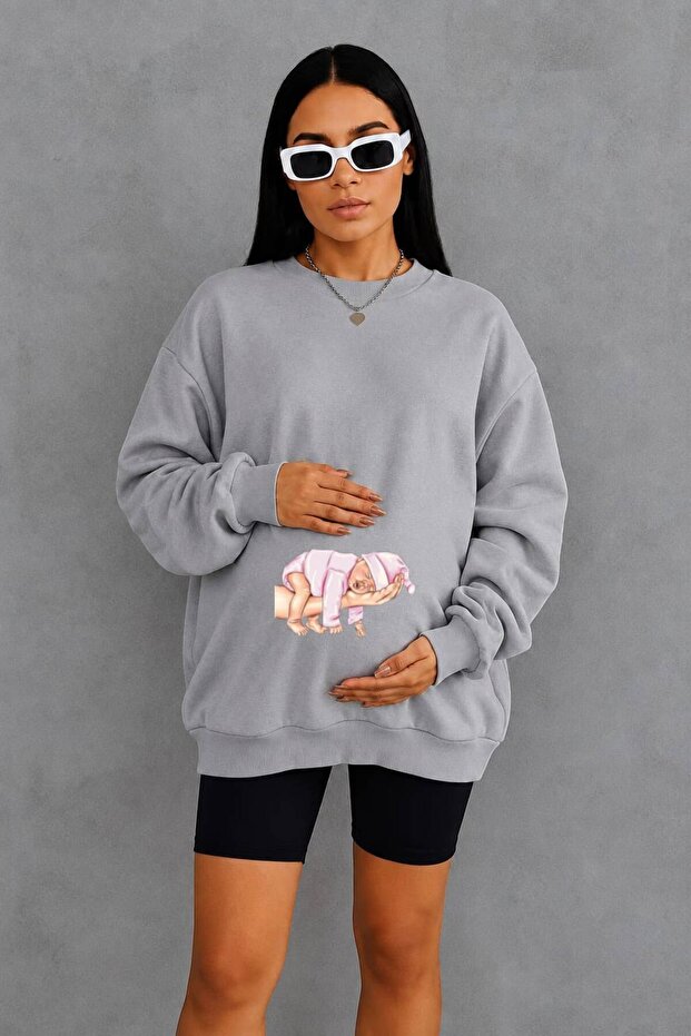 3 Yarn Combed Cotton Hand-Printed Baby Printed Pregnant Sweatshirt Jq3
