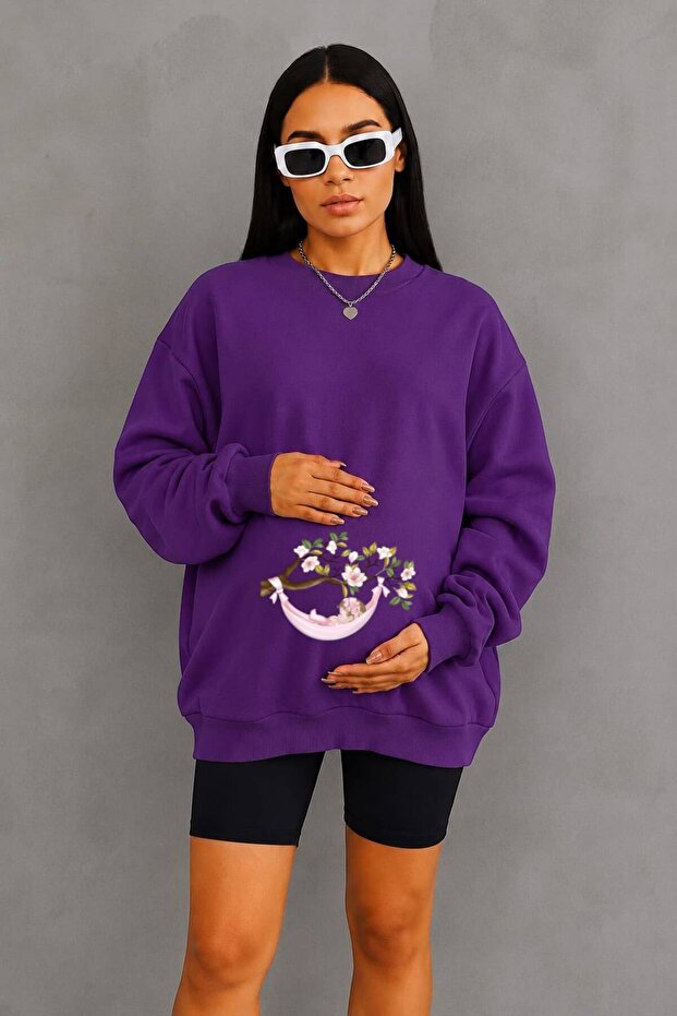 3 Yarn Combed Cotton Dalda Baby Printed Maternity Sweatshirt Jq1