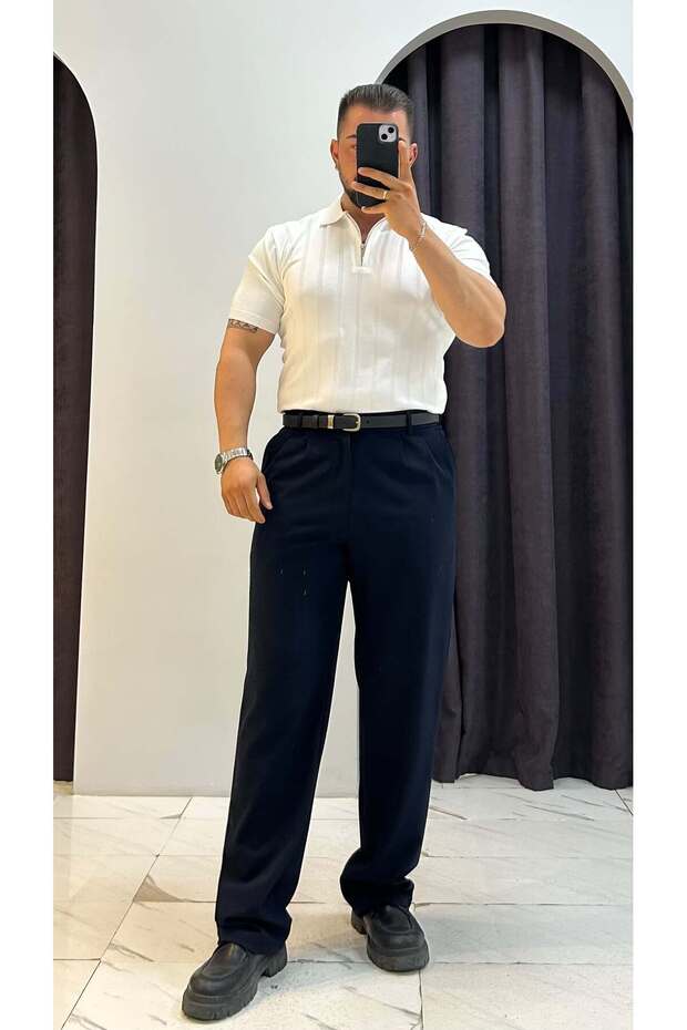 Polo Collar Zippered T-Shirt