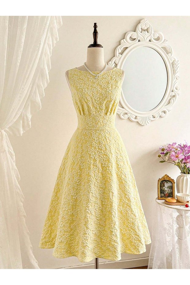 Rochie midi, galben