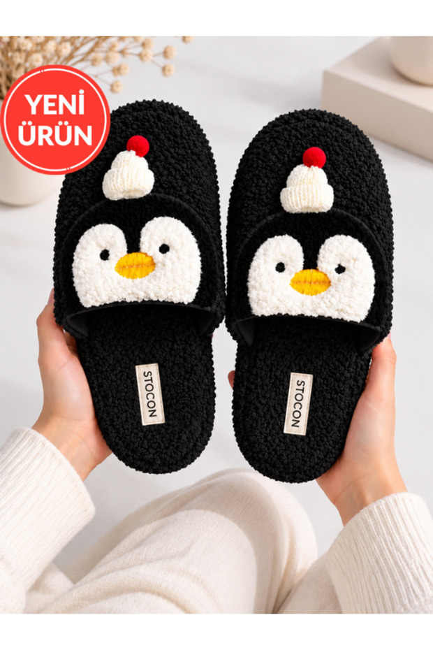 Penguin Non-Slip Sole Winter Women's House Slippers Dowry Slippers Closed Toe Warm Soft House Slippers Stc1371