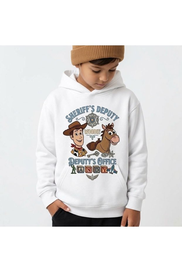 Woodie Sheriff's Deputy Printed Hooded 100% Cotton Kids Sweatshirt