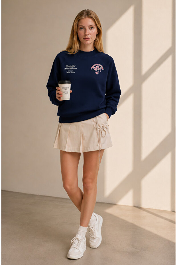 Women's Cosmic Greatidul Angel Printed Comfortable Fit Crew Neck Sweatshirt