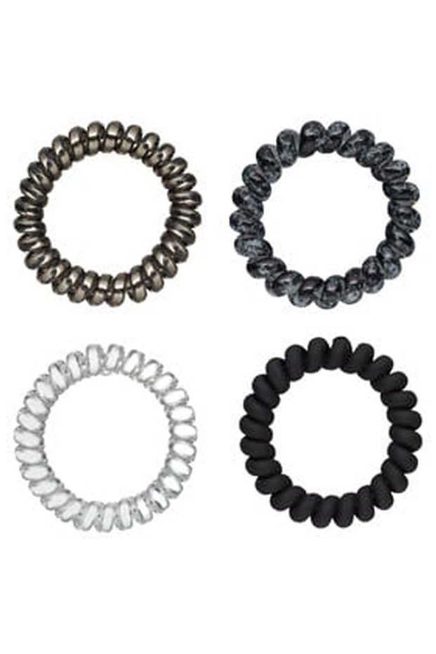 Elastice pentru Par de Plastic Dama Mat Shiny - 4buc