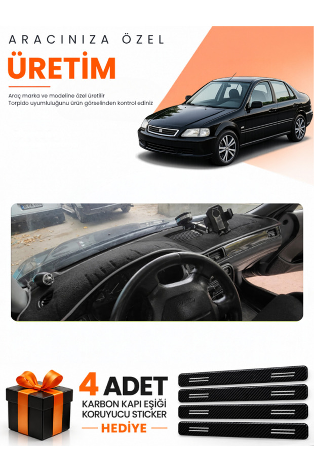 Honda Civic (1996-1998) Compatible Torpedo Protection Cover Auto Cover - Black-Grey - Ho006