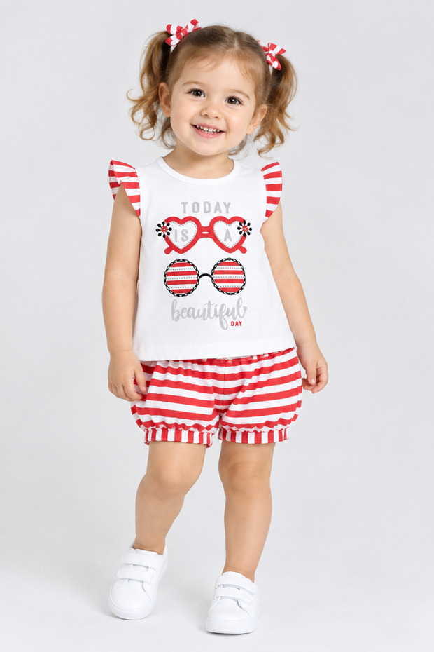 2-Piece Baby Set with Striped Shorts