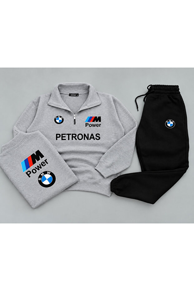 Petronas Printed Bmw m Power Fleece Tracksuit Set – Unisex 2-Strand Quality Sports Combination