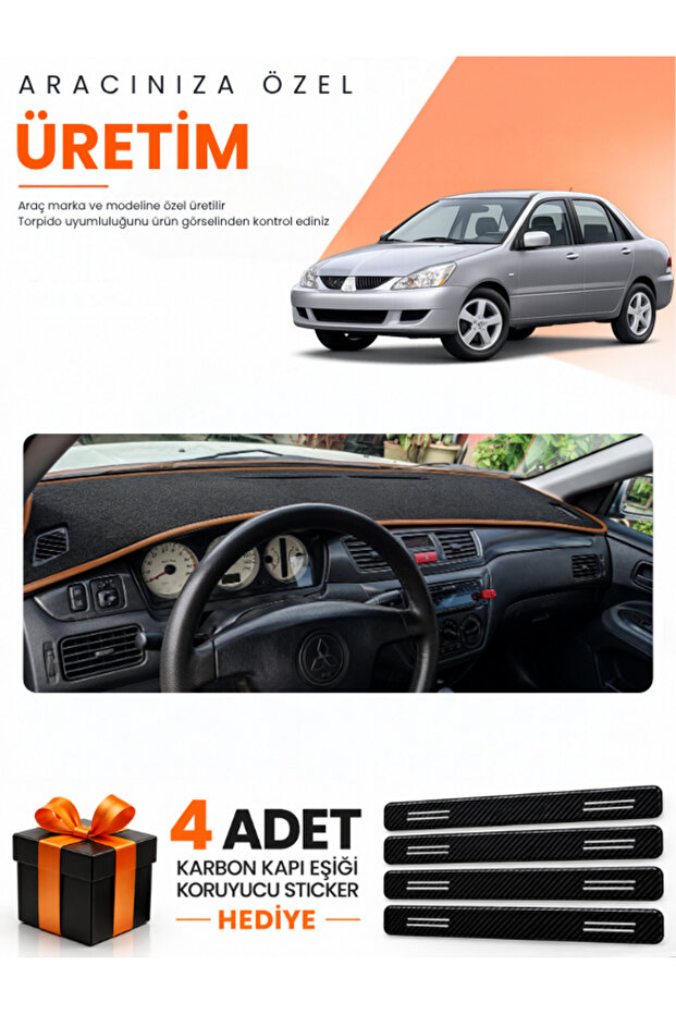 Mitsubishi Lancer (2003-2006) Compatible Torpedo Protection Cover Auto Cover - Black-Brown - Mi013