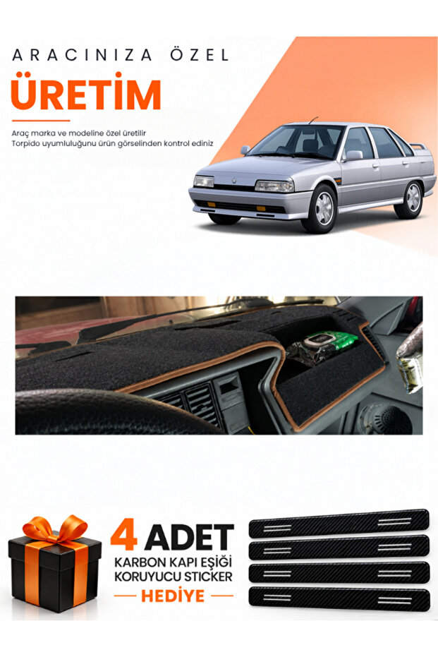 Renault 21 Concorde (1990-1996) Compatible Torpedo Protection Cover Auto Cover - Black-Brown - Re005