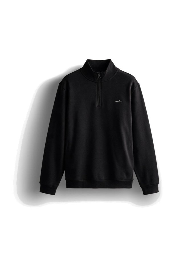 6Wm1010-Bk Men's Zippered Sweatshirt, Black.