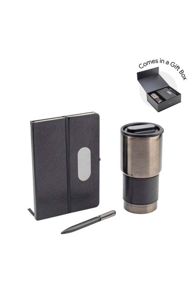 Giessen - Gift Set of Tumbler, Notebook and Pen - Black