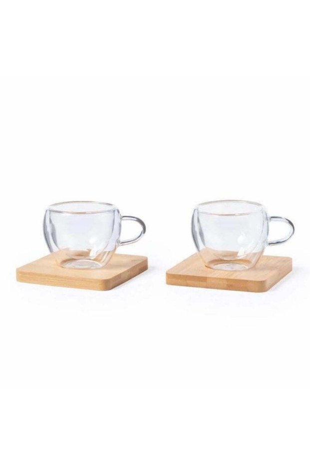 Pama - Set of 2 Expresso Cup with Bamboo Coaster
