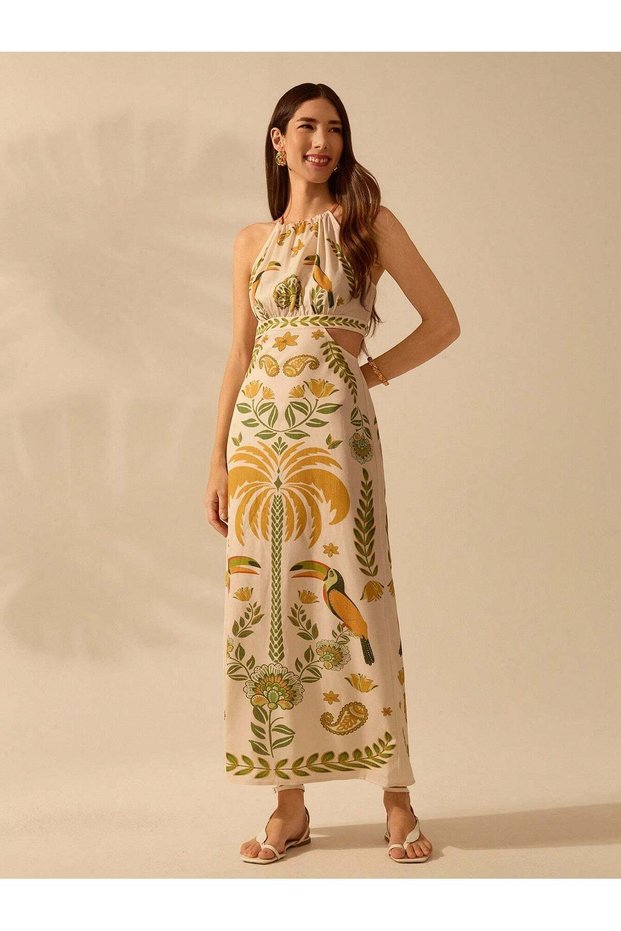 Rochie maxi, mix culori