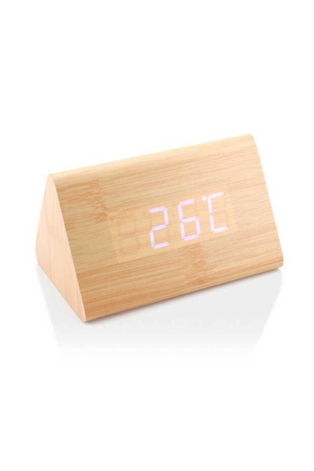 Triangular Wooden Desk Clock