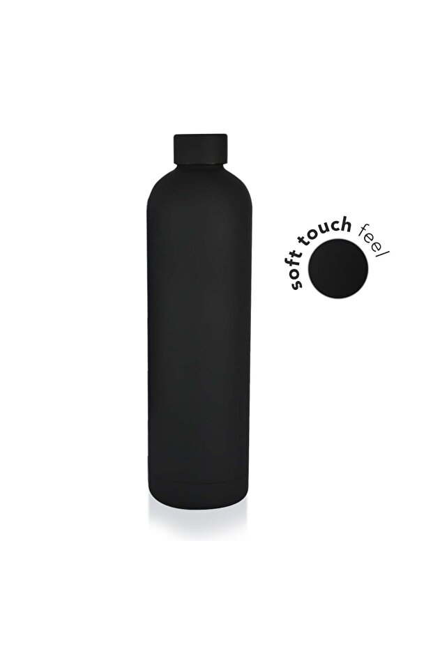Grigny - Soft Touch Insulated Water Bottle - 1000ml - Black
