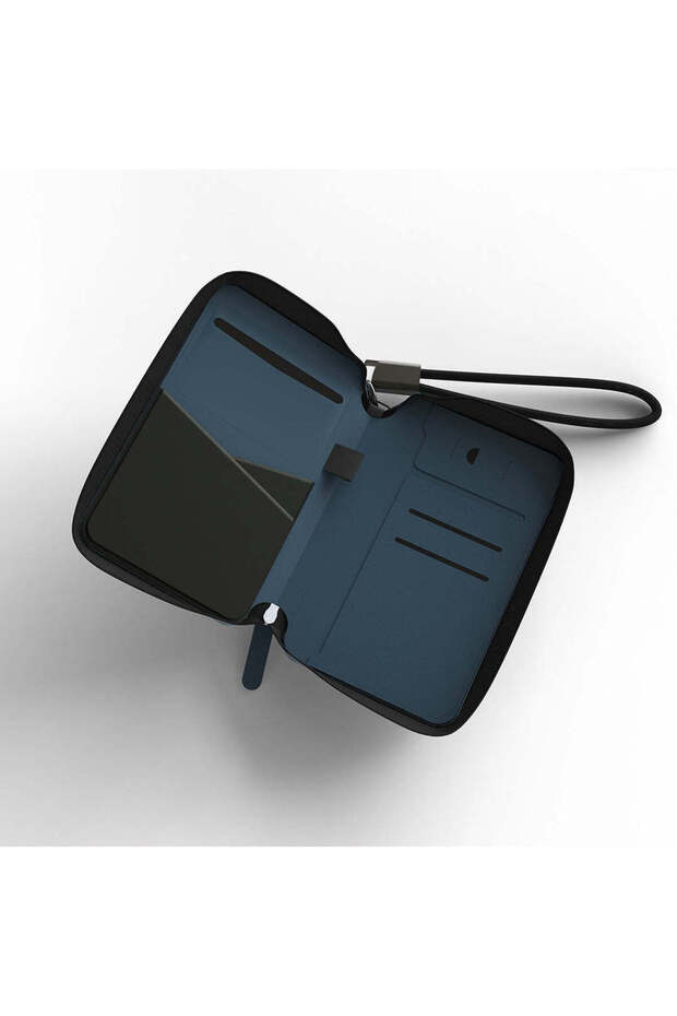 Travi Wallet - Sleek PU Leather Travel Case, Blue