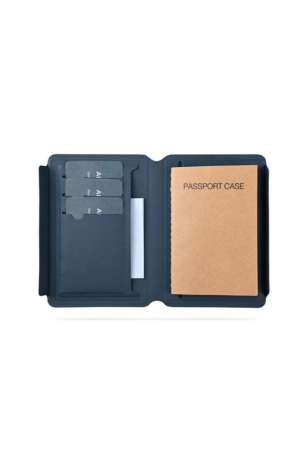 Passport Case Plus - Elegant Magnetic Closure Passport Holder, Blue