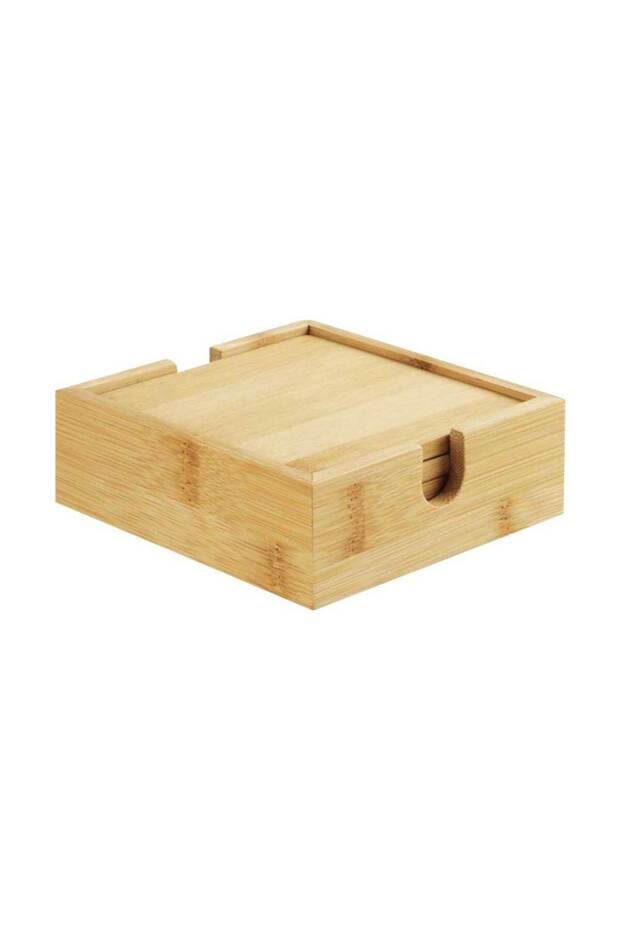 Bamboo Tea Coasters with Case