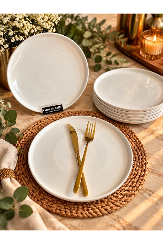 Modern Plain Serving Plate for 6 People 26cm