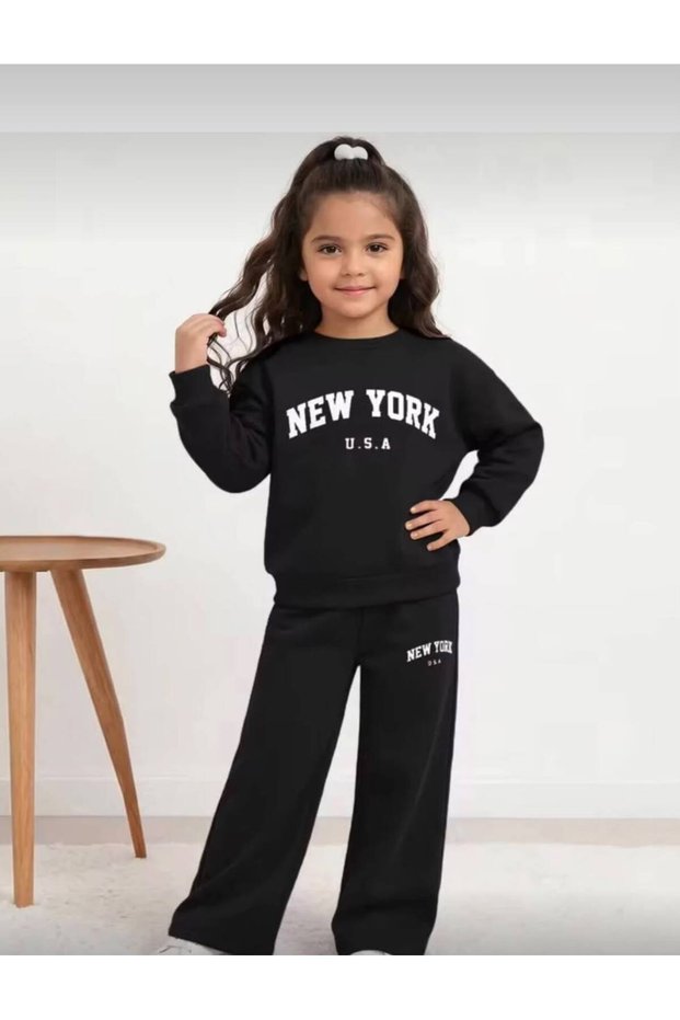 Girls' Cycling-Collar Sweet Baggy Bottom 2-Piece Set
