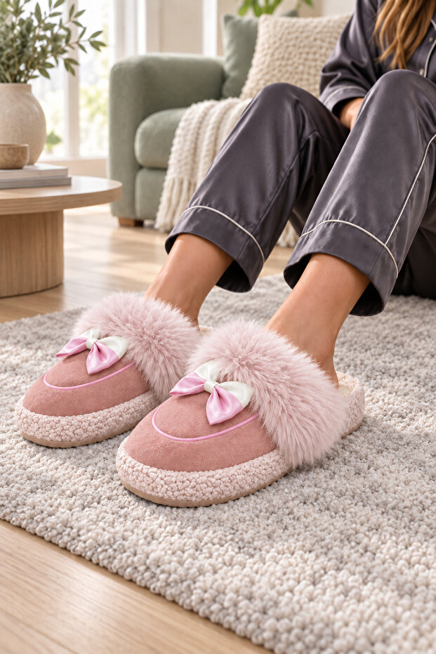 Furry Luxurious Plush Warm Silent Sole Women's Slippers Home Slippers Guest Bundle Dowry