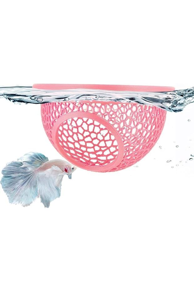 Floating Betta Fish Hammock Bed, Adjustable Leaf Resting Station for Small Aquatic Pets, Hideout Spo