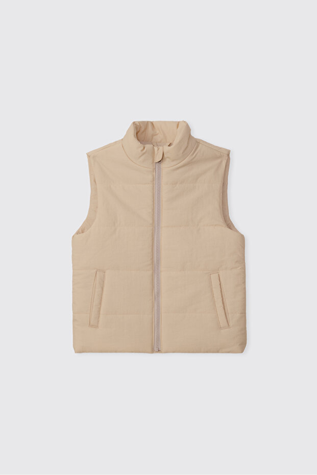 Boy's Ecru Micro Vest