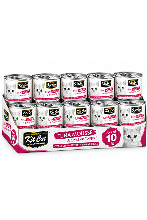 Tuna Mousse & Chicken Toppers Wet Cat Food, Pack of 10
