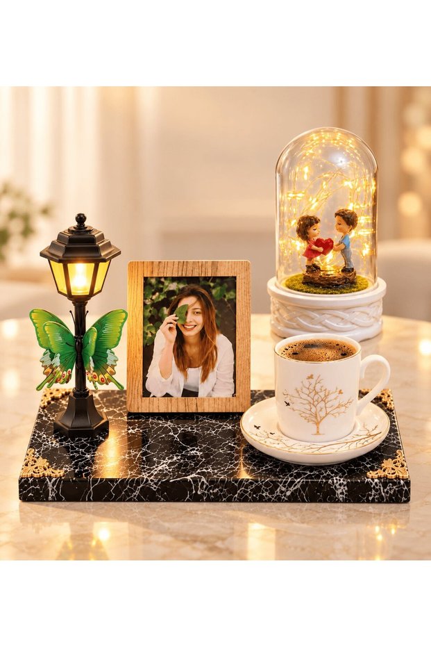 Tree of Life with Photo Led Street Lamp Porcelain Coffee Cup and Couple Holding Heart with Led Light
