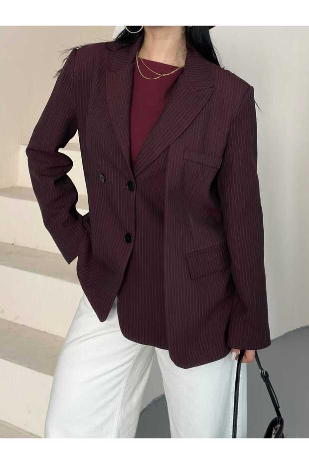 Valencia Women's Oversize Kruvaze Blazer Jacket