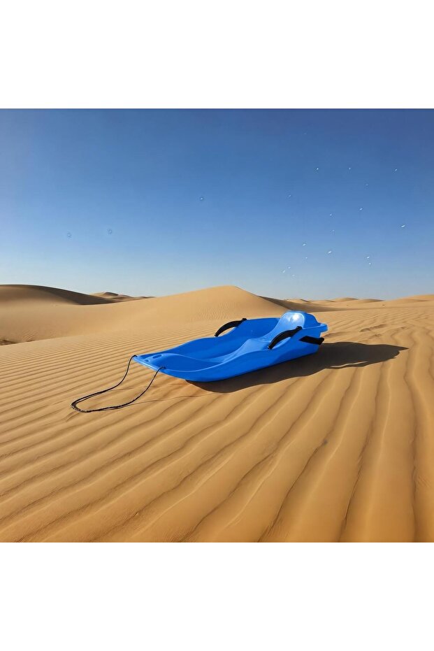 Double Sand & Snow Sled - Outdoor Plastic Skiing Board with Rope for Kids & Adults - Winter & Summer Fun