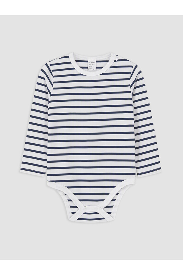 Striped Baby Boy Snap-Fastened Bodysuit from Uzg Store, for Style-Conscious Parents.